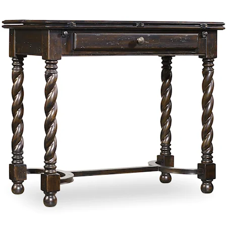 Flip-Top Accent Table with Rope Twist Legs